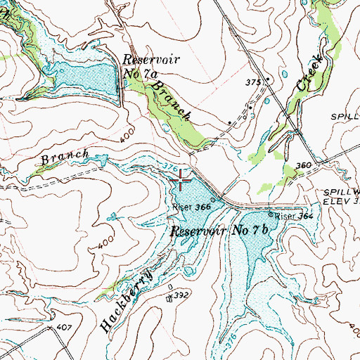 Topographic Map of Middle Branch Hackberry Creek, TX