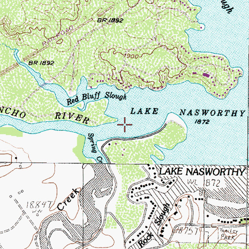 Topographic Map of Middle Concho River, TX