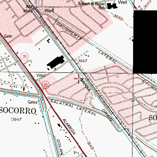 Topographic Map of Middle Drain, TX