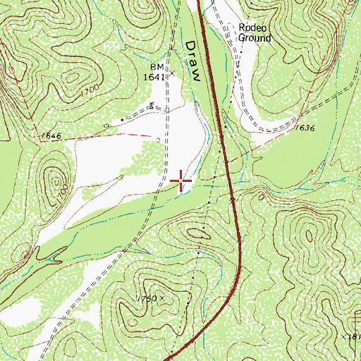 Topographic Map of Miers Draw, TX