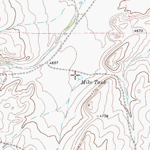Topographic Map of Mike Tank, TX