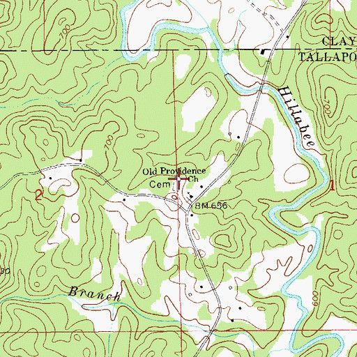 Topographic Map of Old Providence Cemetery, AL