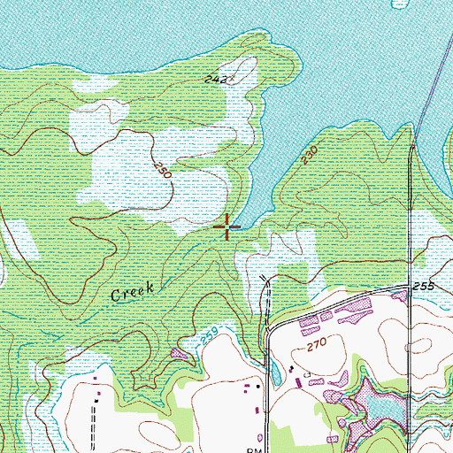 Topographic Map of Milan Creek, TX