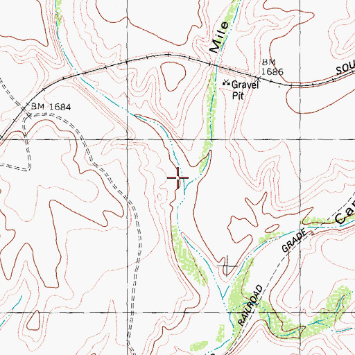 Topographic Map of Mile and One Half Canyon, TX