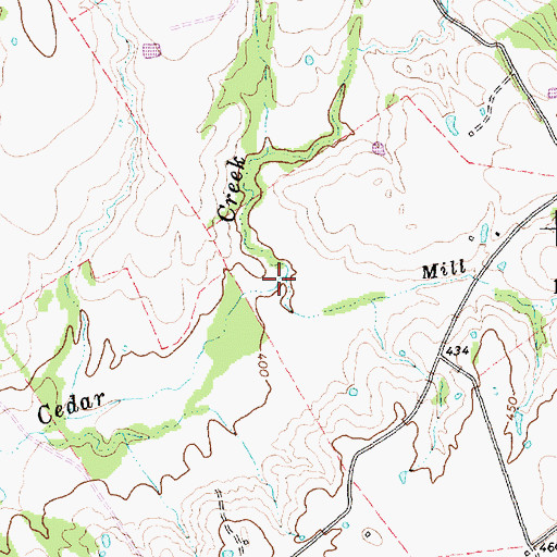 Topographic Map of Mill Branch, TX