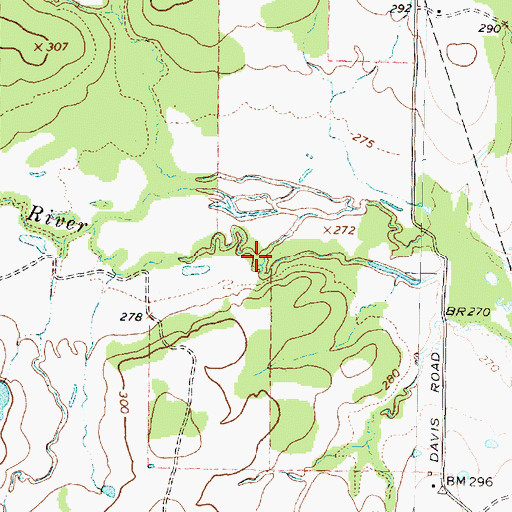 Topographic Map of Mill Branch, TX