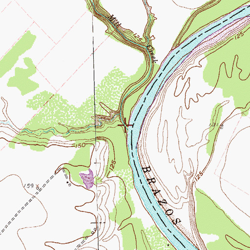 Topographic Map of Mill Creek, TX
