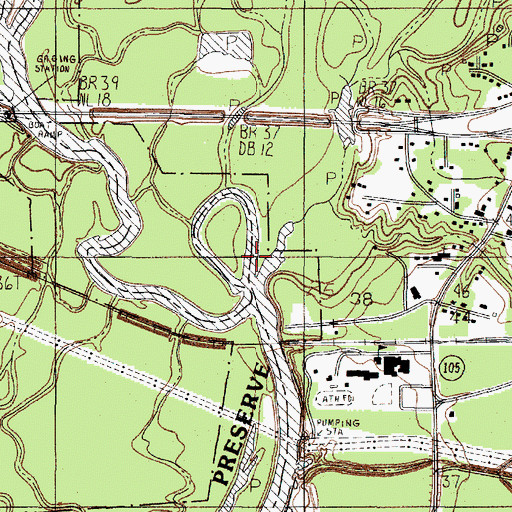 Topographic Map of Mill Creek, TX