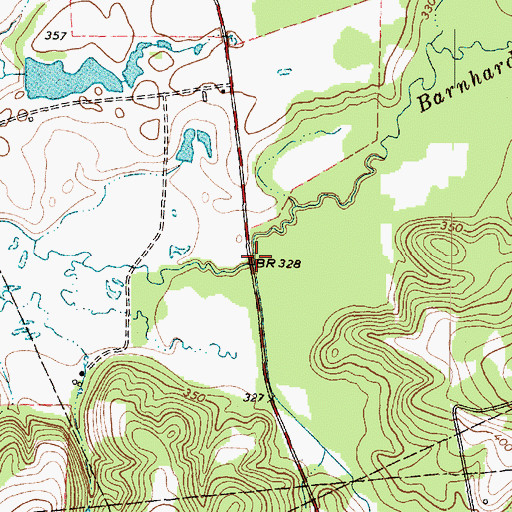 Topographic Map of Mill Creek, TX