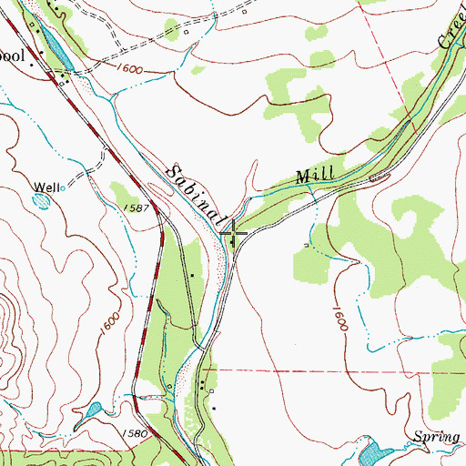Topographic Map of Mill Creek, TX