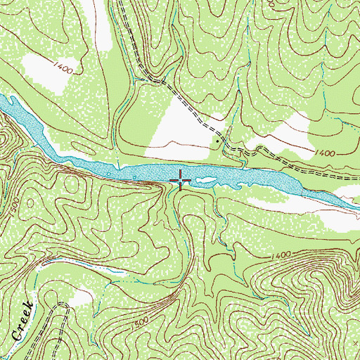 Topographic Map of Mill Creek, TX