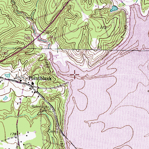 Topographic Map of Mill Creek, TX