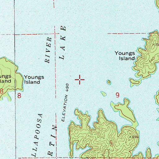 Topographic Map of Ozella (historical), AL