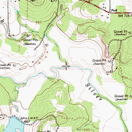 Topographic Map of Mill Creek, TX