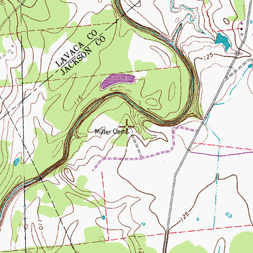 Topographic Map of Miller Cemetery, TX