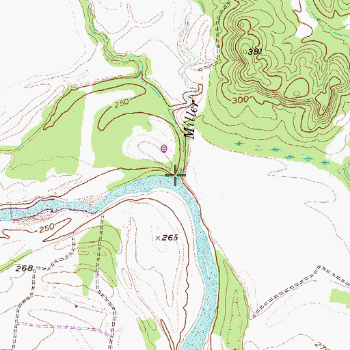 Topographic Map of Miller Creek, TX