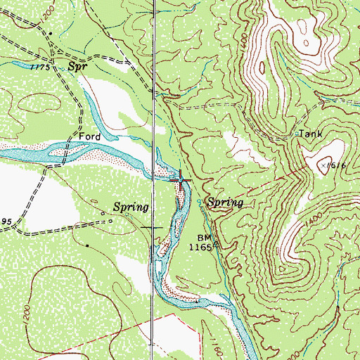 Topographic Map of Miller Creek, TX