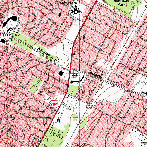 Topographic Map of Mimosa Place Church, TX