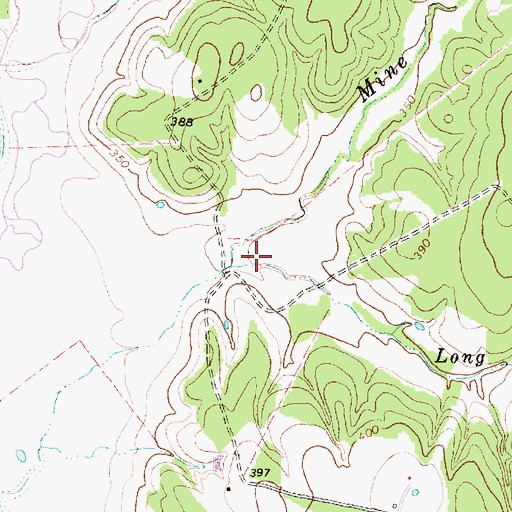 Topographic Map of Mine Creek, TX