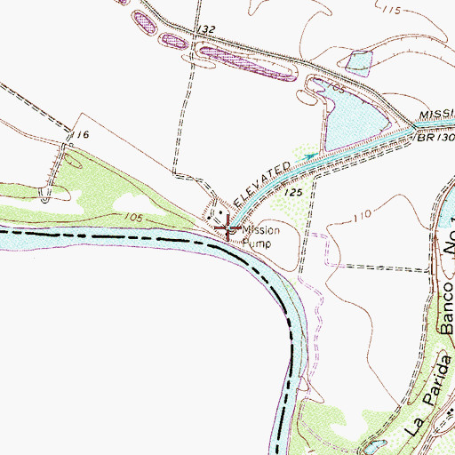 Topographic Map of Mission Pump, TX