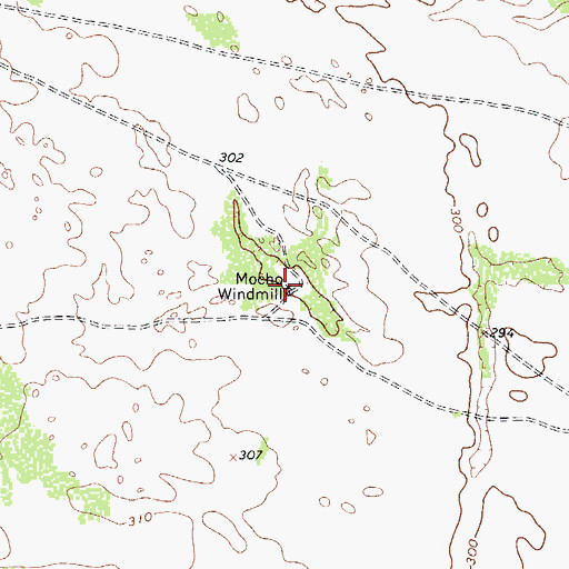 Topographic Map of Mocho Windmill, TX