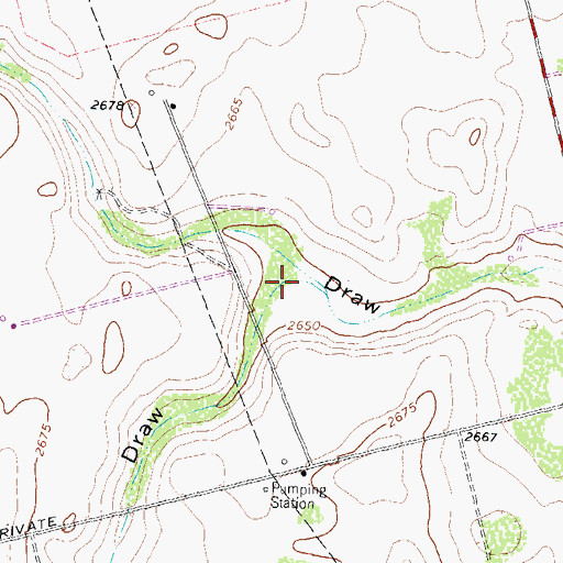 Topographic Map of Monahans Draw, TX