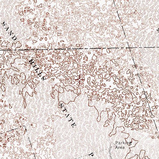 Topographic Map of Monahans Sand Hills State Park, TX