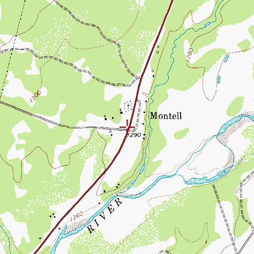 Topographic Map of Montell, TX