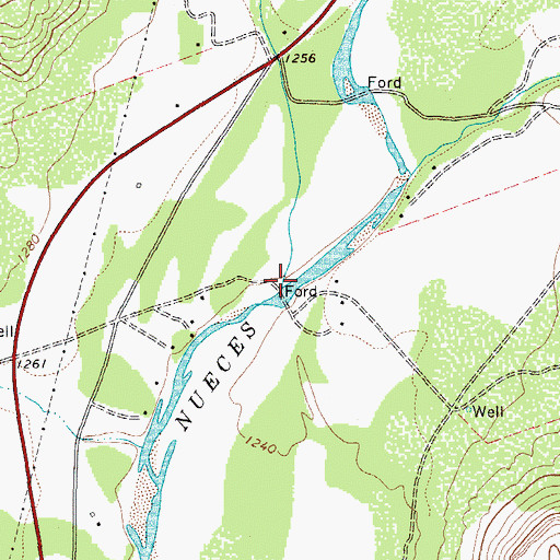 Topographic Map of Montell Creek, TX