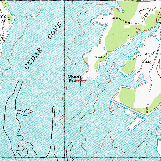 Topographic Map of Moon Point, TX