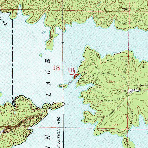 Topographic Map of Pine Point Marina, AL