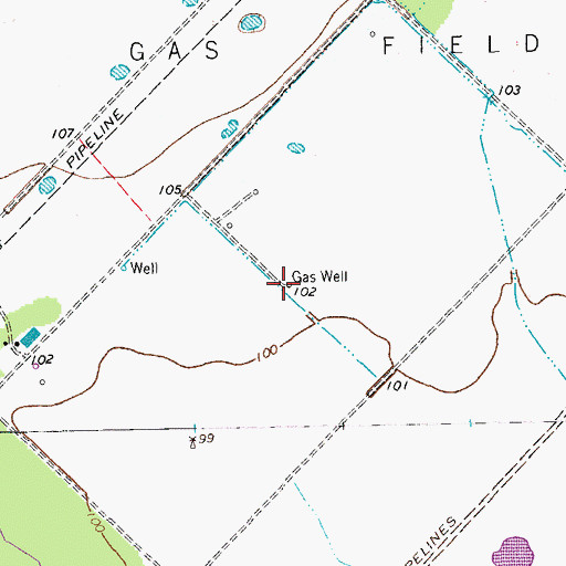 Topographic Map of Morales Gas Field, TX