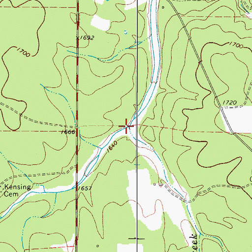 Topographic Map of Mormon Creek, TX