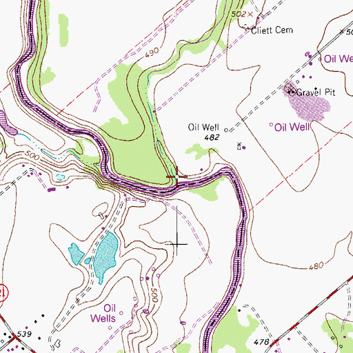 Topographic Map of Morrison Creek, TX