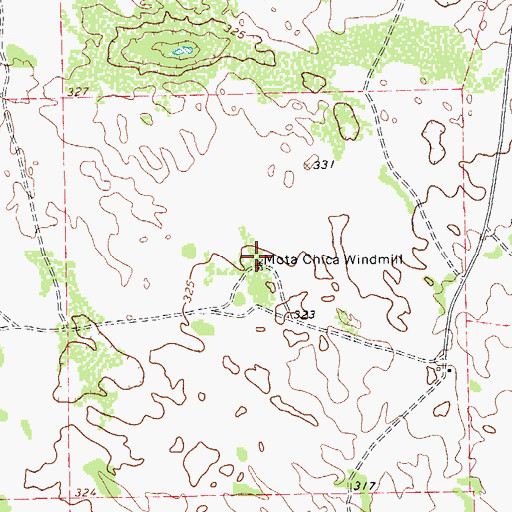 Topographic Map of Mota Chica Windmill, TX