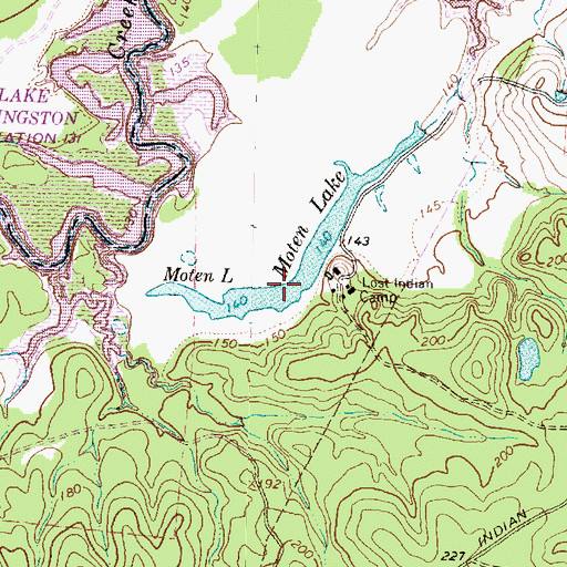 Topographic Map of Moten Lake, TX