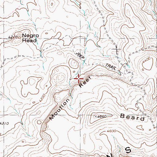 Topographic Map of Mouflon Reef, TX