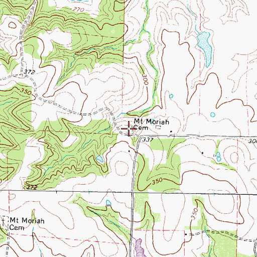 Topographic Map of Mount Moriah Cemetery, TX