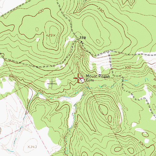 Topographic Map of Mount Pisgah Cemetery, TX