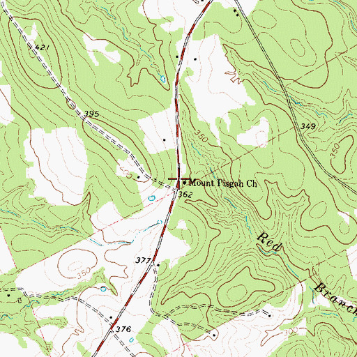 Topographic Map of Mount Pisgah Church, TX
