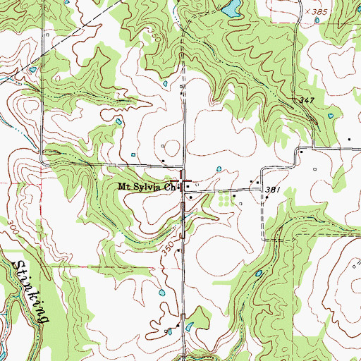 Topographic Map of Mount Sylvia Church, TX