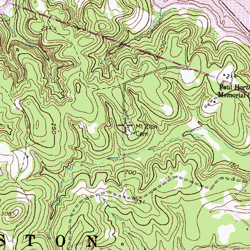 Topographic Map of Mount Zion Cemetery, TX