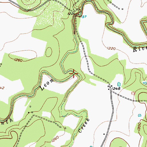Topographic Map of Mountain Creek, TX