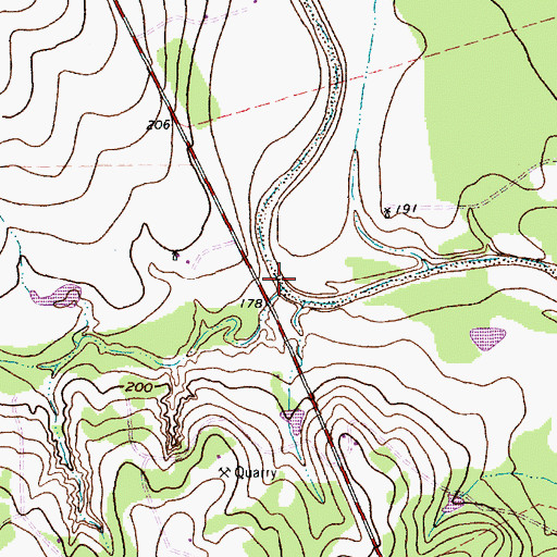 Topographic Map of Mud Creek, TX