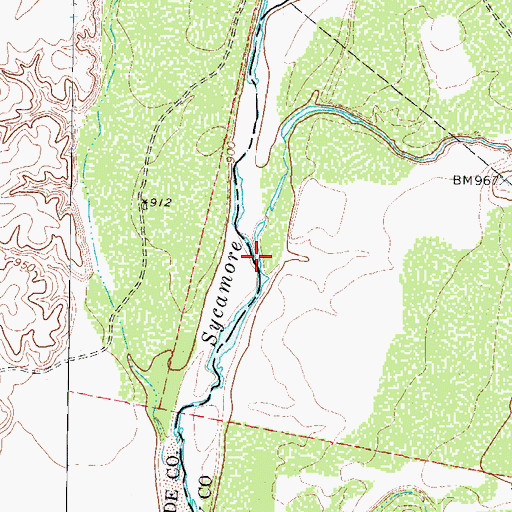 Topographic Map of Mud Creek, TX