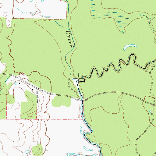 Topographic Map of Mud Creek, TX