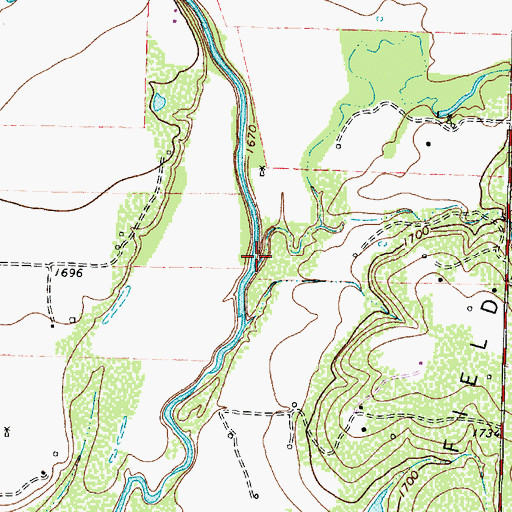 Topographic Map of Mud Creek, TX