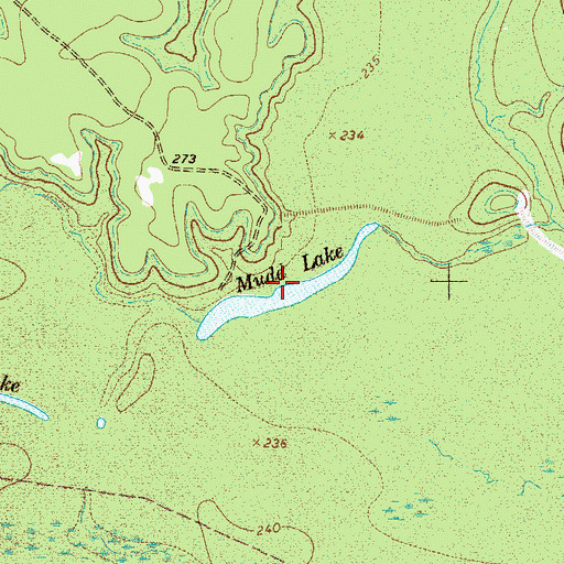 Topographic Map of Mudd Lake, TX