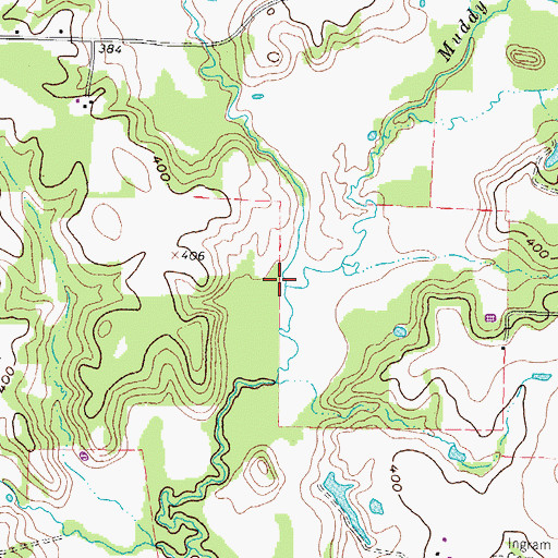 Topographic Map of Muddy Creek, TX