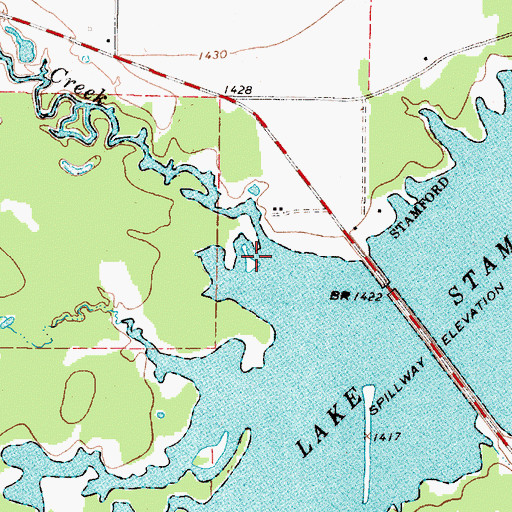 Topographic Map of Mule Creek, TX